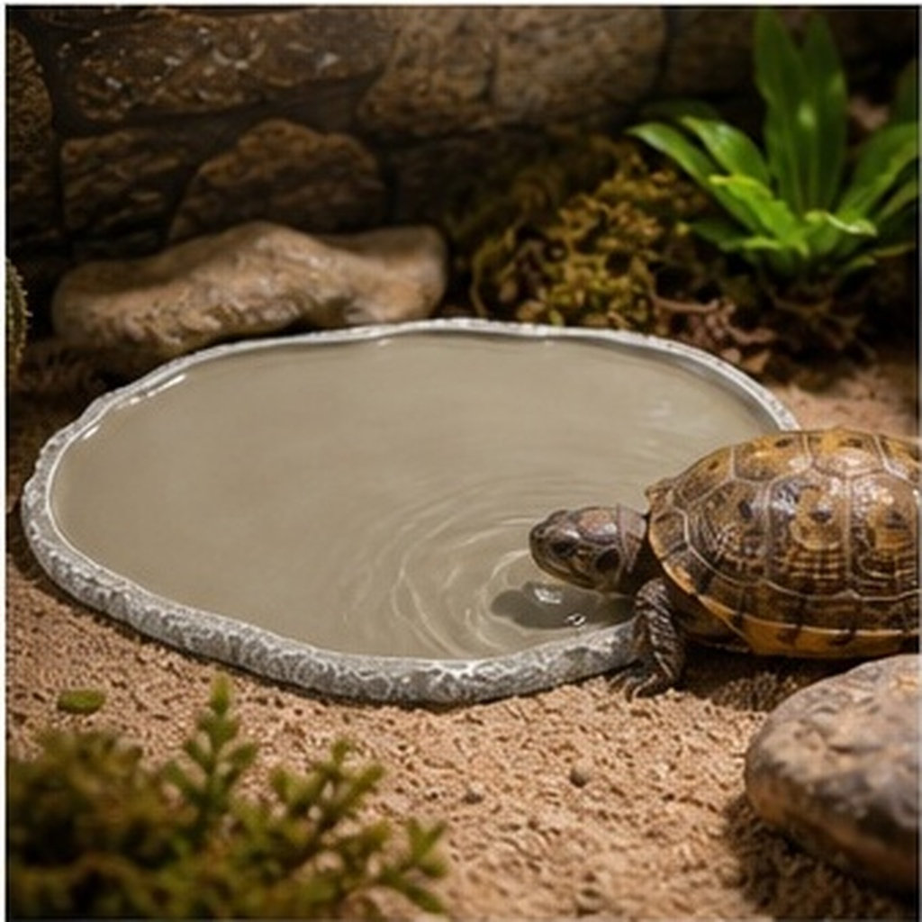 Water Dish Reptile - Resin Pets Feeding Plate Reptile Feeding