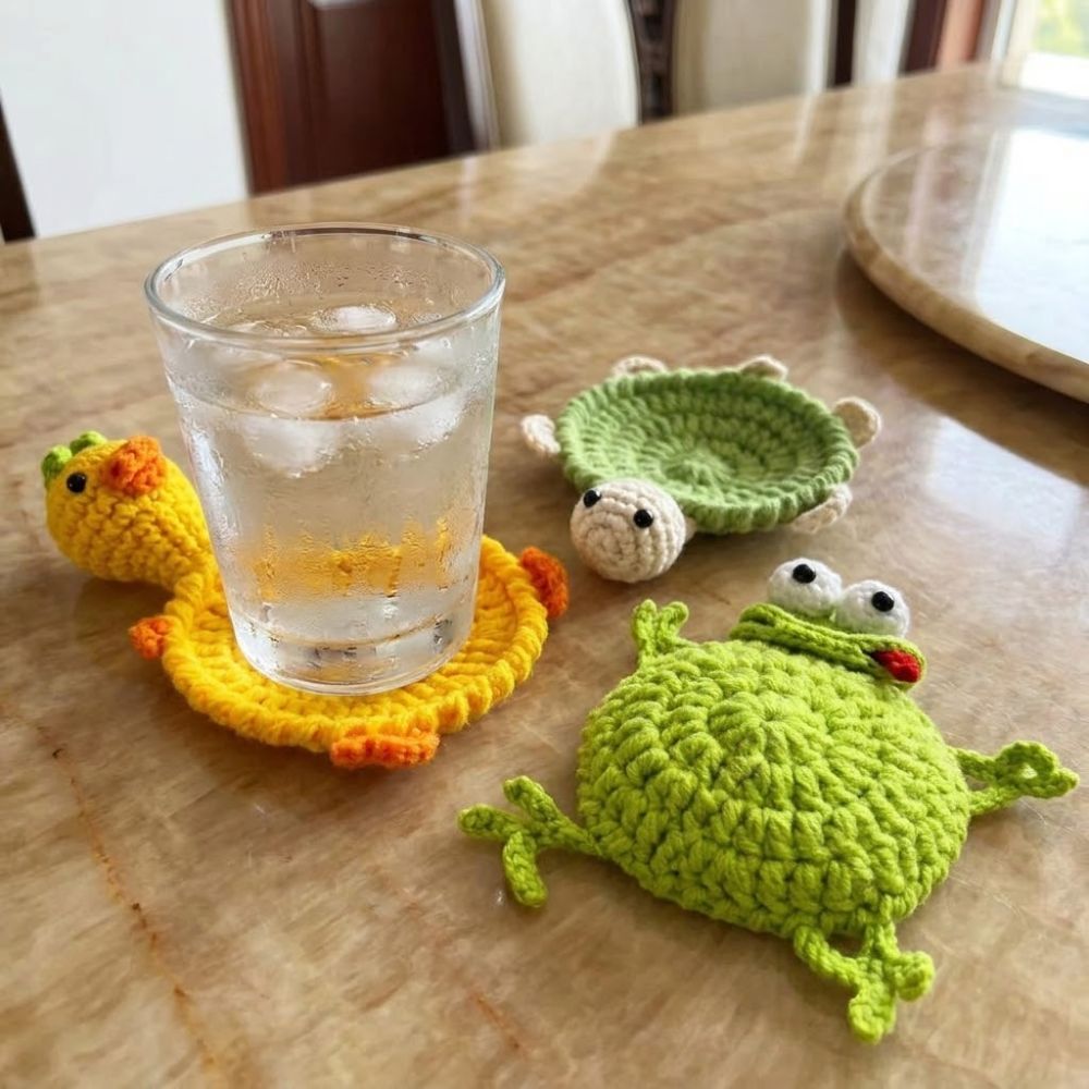 Funny Crochet Turtle Coaster H - Water Dish Reptile ulasan dan harga